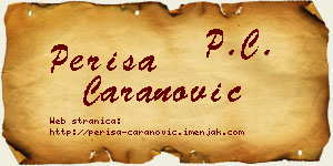 Periša Caranović vizit kartica